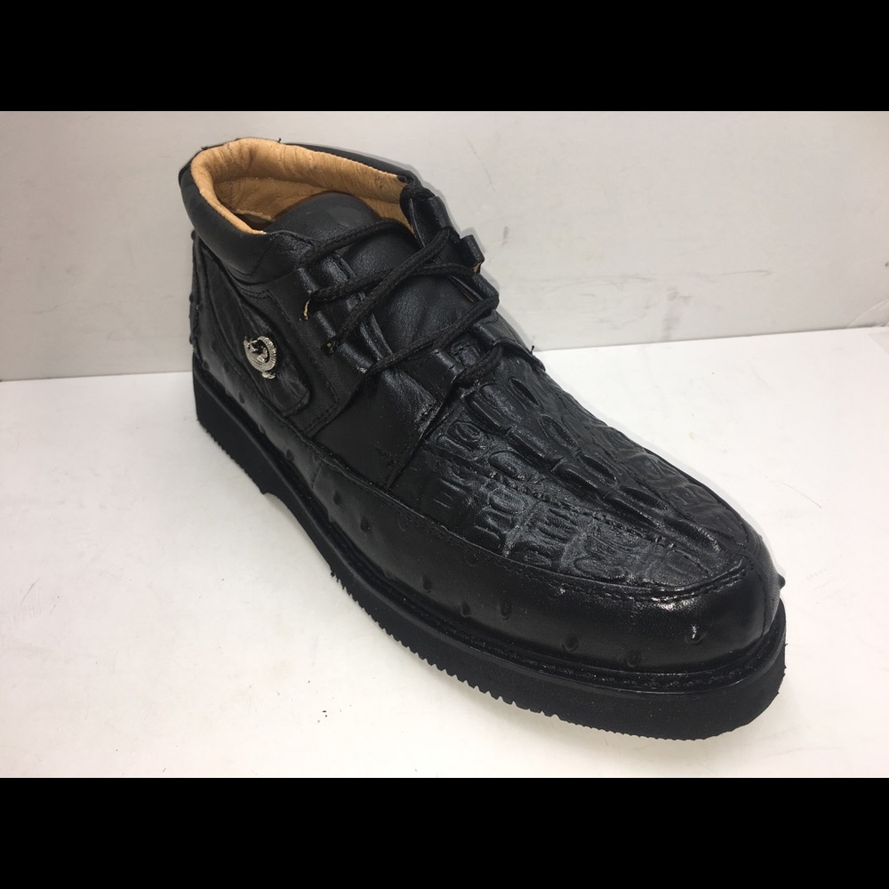 Men’s Crocodile/Ostrich Print Leather Shoes - Picture 4 of 6